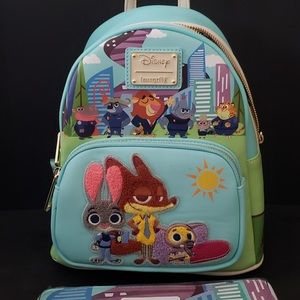 Loungefly Disney Zootopia Chibi Mini Backpack w/Wallet